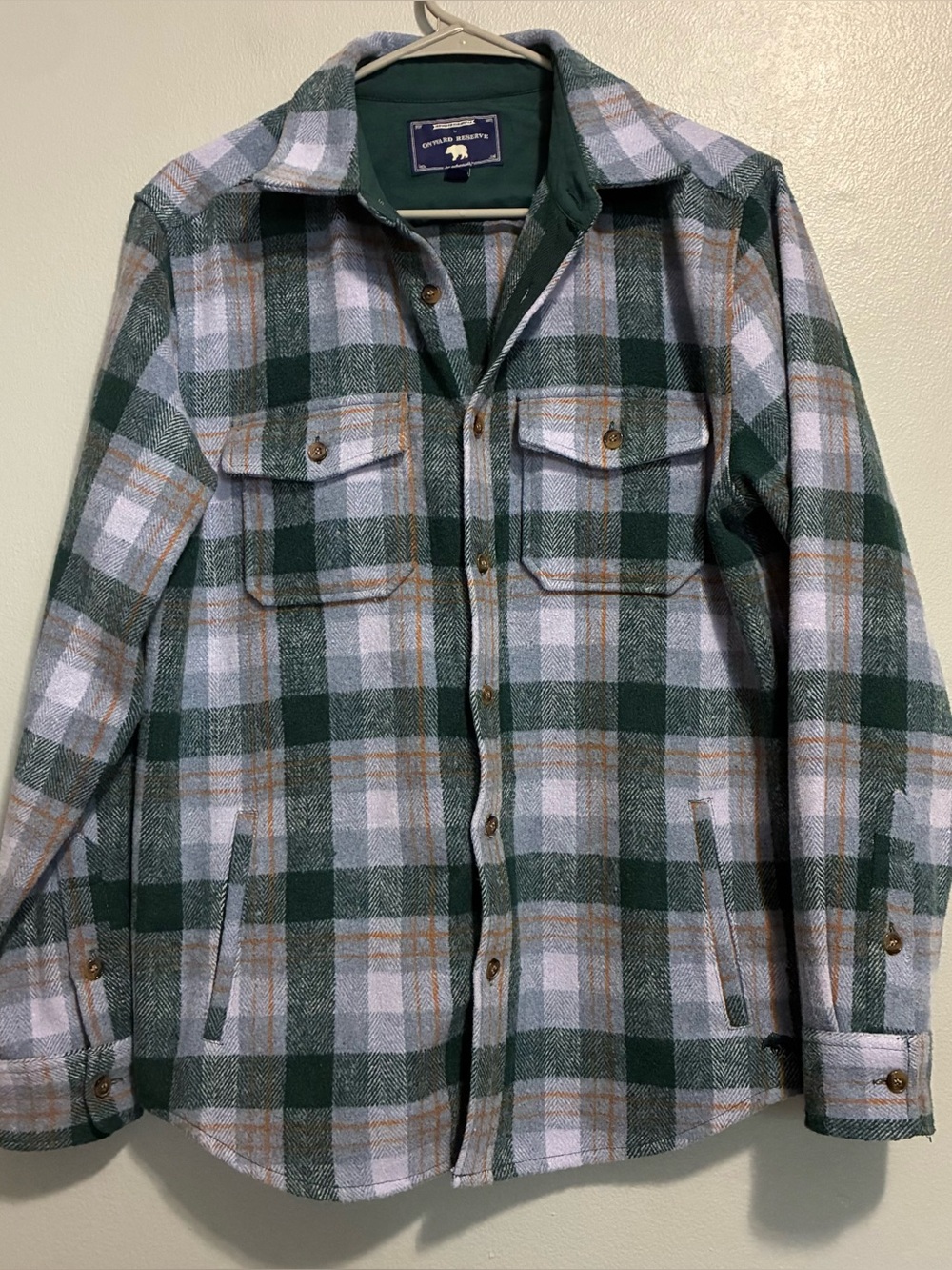 Onward Reserve Wool Blend Plaid Shacket Shirt Jacket Unisex Small Rustic